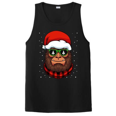 Bigfoot Santa Hat Christmas Pajama Cool Winter Xmas Tree PosiCharge Competitor Tank