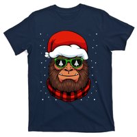 Bigfoot Santa Hat Christmas Pajama Cool Winter Xmas Tree T-Shirt