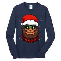 Bigfoot Santa Hat Christmas Pajama Cool Winter Xmas Tree Tall Long Sleeve T-Shirt