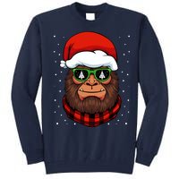 Bigfoot Santa Hat Christmas Pajama Cool Winter Xmas Tree Tall Sweatshirt