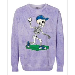 Baseball Skeleton Halloween Spooky Baseball Halloween Design Colorblast Crewneck Sweatshirt