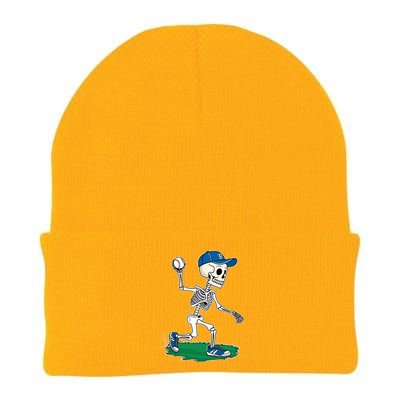 Baseball Skeleton Halloween Spooky Baseball Halloween Design Knit Cap Winter Beanie