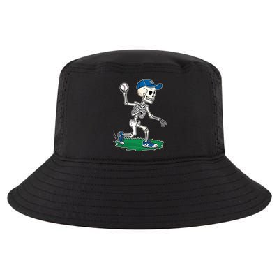 Baseball Skeleton Halloween Spooky Baseball Halloween Design Cool Comfort Performance Bucket Hat