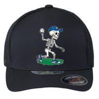 Baseball Skeleton Halloween Spooky Baseball Halloween Design Flexfit Unipanel Trucker Cap