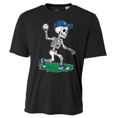 Baseball Skeleton Halloween Spooky Baseball Halloween Design Cooling Performance Crew T-Shirt