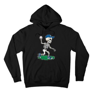 Baseball Skeleton Halloween Spooky Baseball Halloween Design Hoodie