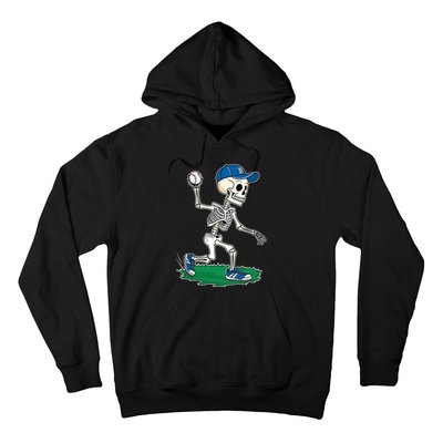 Baseball Skeleton Halloween Spooky Baseball Halloween Design Hoodie