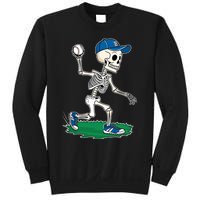 Baseball Skeleton Halloween Spooky Baseball Halloween Design Sweatshirt