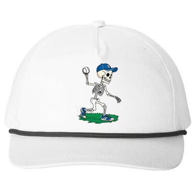 Baseball Skeleton Halloween Spooky Baseball Halloween Design Snapback Five-Panel Rope Hat