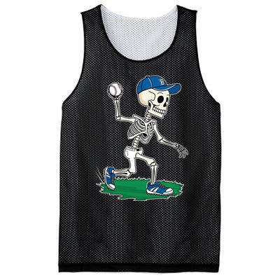 Baseball Skeleton Halloween Spooky Baseball Halloween Design Mesh Reversible Basketball Jersey Tank