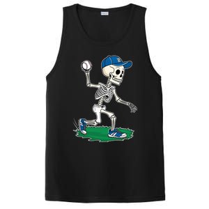 Baseball Skeleton Halloween Spooky Baseball Halloween Design PosiCharge Competitor Tank