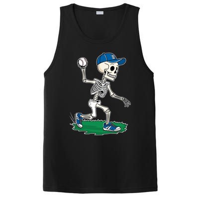 Baseball Skeleton Halloween Spooky Baseball Halloween Design PosiCharge Competitor Tank