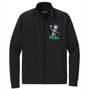 Baseball Skeleton Halloween Spooky Baseball Halloween Design Stretch Full-Zip Cadet Jacket