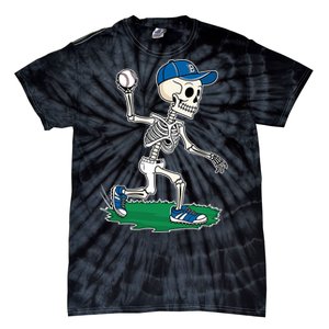 Baseball Skeleton Halloween Spooky Baseball Halloween Design Tie-Dye T-Shirt