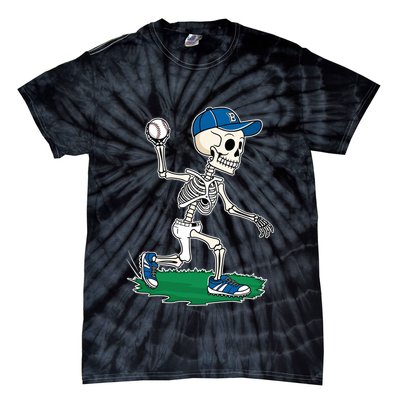 Baseball Skeleton Halloween Spooky Baseball Halloween Design Tie-Dye T-Shirt