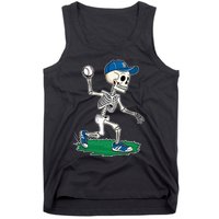 Baseball Skeleton Halloween Spooky Baseball Halloween Design Tank Top