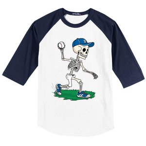 Baseball Skeleton Halloween Spooky Baseball Halloween Design Baseball Sleeve Shirt