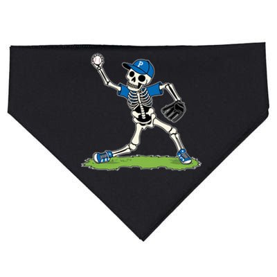 Baseball Skeleton Halloween Spooky Baseball Halloween Design USA-Made Doggie Bandana