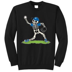 Baseball Skeleton Halloween Spooky Baseball Halloween Design Sweatshirt