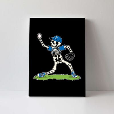 Baseball Skeleton Halloween Spooky Baseball Halloween Design Canvas