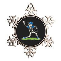 Baseball Skeleton Halloween Spooky Baseball Halloween Design Metallic Star Ornament