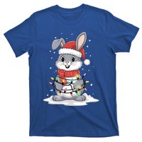 Bunny Santa Hat Christmas Tree Lights Xmas Rabbit Lover Funny Gift T-Shirt