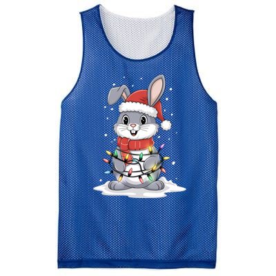 Bunny Santa Hat Christmas Tree Lights Xmas Rabbit Lover Funny Gift Mesh Reversible Basketball Jersey Tank