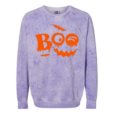 Boo Spooky Halloween Festive Colorblast Crewneck Sweatshirt