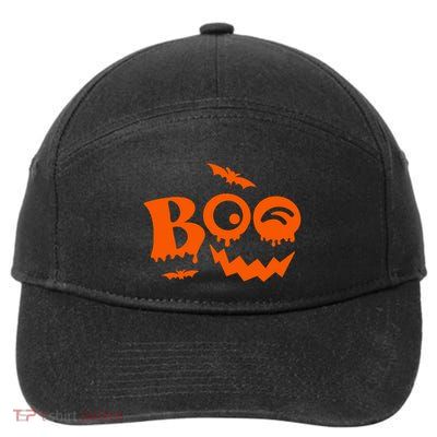 Boo Spooky Halloween Festive 7-Panel Snapback Hat