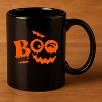 Boo Spooky Halloween Festive 11oz C Handle Ceramic Mug
