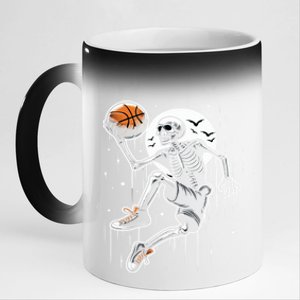 Basketball Skeleton Halloween Basketball Halloween Cute Gift 11oz Black Color Changing Mug