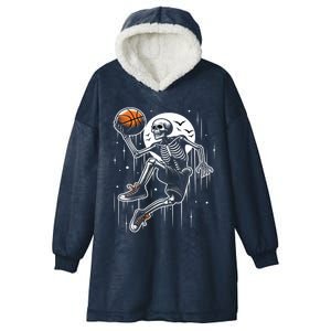 Basketball Skeleton Halloween Basketball Halloween Cute Gift Hooded Wearable Blanket