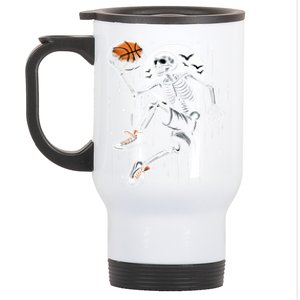 Basketball Skeleton Halloween Basketball Halloween Cute Gift Stainless Steel Travel Mug