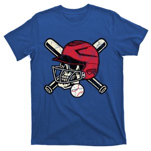 Baseball Skull Helmet Pitcher Catcher Gift Cool Gift T-Shirt