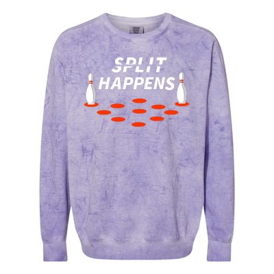 Bowling Split Happens Colorblast Crewneck Sweatshirt