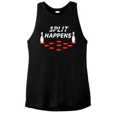 Bowling Split Happens Ladies PosiCharge Tri-Blend Wicking Tank