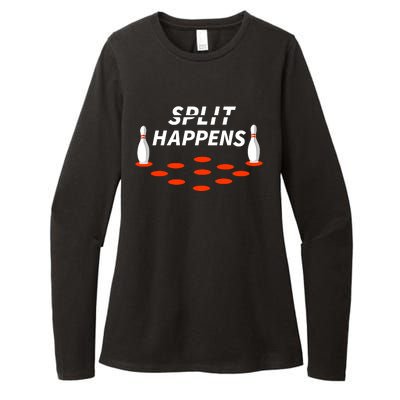 Bowling Split Happens Womens CVC Long Sleeve Shirt