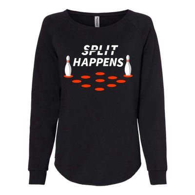 Bowling Split Happens Womens California Wash Sweatshirt