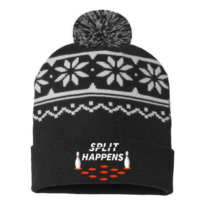 Bowling Split Happens USA-Made Snowflake Beanie