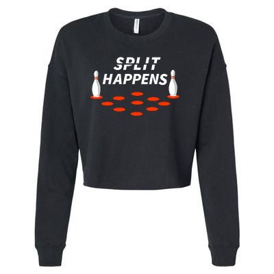 Bowling Split Happens Cropped Pullover Crew