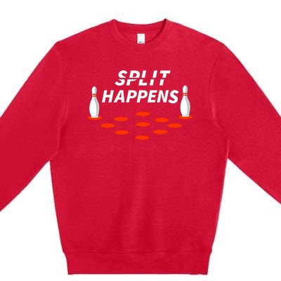 Bowling Split Happens Premium Crewneck Sweatshirt