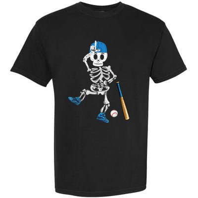 Baseball Skeleton Halloween Vintage Baseball Playing Garment-Dyed Heavyweight T-Shirt