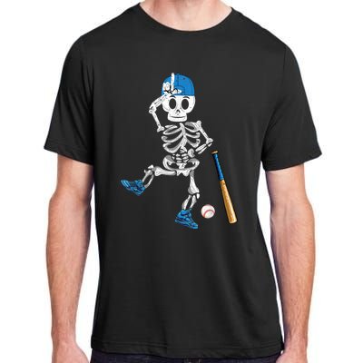 Baseball Skeleton Halloween Vintage Baseball Playing Adult ChromaSoft Performance T-Shirt