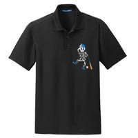 Baseball Skeleton Halloween Vintage Baseball Playing Dry Zone Grid Polo