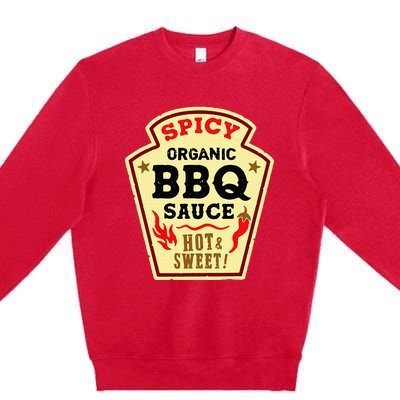 Bbq Sauce Hot Spicy Grill K.E.T.C.H.U.P Barbeque Halloween Costume Premium Crewneck Sweatshirt