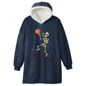 Basketball Skeleton Halloween Boy Basketball Halloween Hooded Wearable Blanket