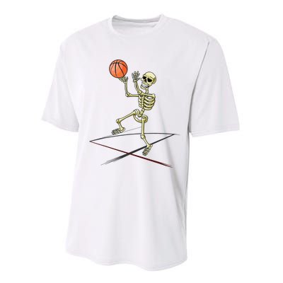 Basketball Skeleton Halloween Boy Basketball Halloween Performance Sprint T-Shirt