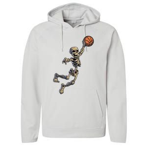 Basketball Skeleton Halloween Boy Basketball Halloween Performance Fleece Hoodie