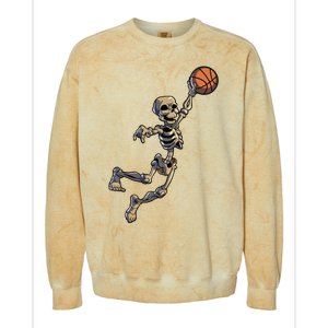 Basketball Skeleton Halloween Boy Basketball Halloween Colorblast Crewneck Sweatshirt