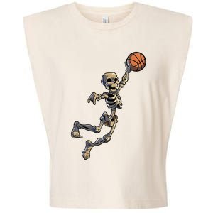 Basketball Skeleton Halloween Boy Basketball Halloween Garment-Dyed Women's Muscle Tee